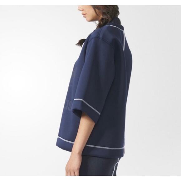 Adidas BR9366 Reversible Sweatshirt Futuristic Top In Navy & White Size Small - Picture 3 of 11